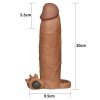 Przedłużka penisa Pleasure X Tender Vibrating Penis Sleeve Brown +7.5cm
